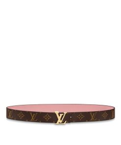 Donna Louis Vuitton Cinture | Cintura Lv Initiales 30 Mm Reversibile Rosa Cipria