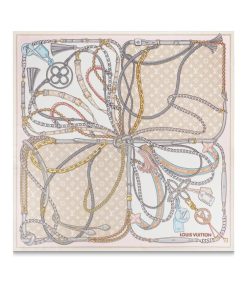 Donna Louis Vuitton Foulard In Seta E Bandeaux | Foulard Mix And Straps 90 Beige