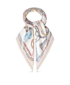 Donna Louis Vuitton Foulard In Seta E Bandeaux | Foulard Mix And Straps 90 Beige