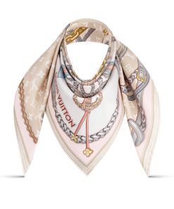 Donna Louis Vuitton Foulard In Seta E Bandeaux | Foulard Mix And Straps 90 Beige