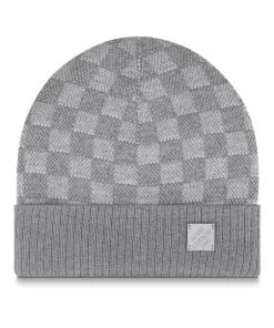 Uomo Louis Vuitton Cappelli E Guanti | Berretto Neo Petit Damier Gris Clair