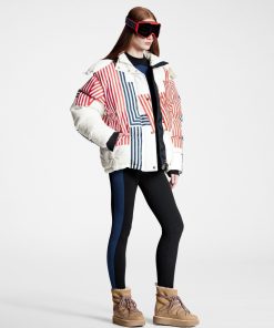 Donna Louis Vuitton Cappotti E Giacche | Piumino Con Motivo Lv Stripes