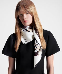 Donna Louis Vuitton Foulard In Seta E Bandeaux | Foulard Tigergram 90 Creme