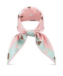 Donna Louis Vuitton Foulard In Seta E Bandeaux | Foulard Game On 45 Rose Clair