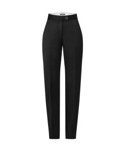 Donna Louis Vuitton Pantaloni | Pantaloni In Stile Smoking Con Bottone Gioiello Noir