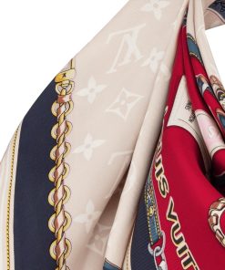 Donna Louis Vuitton Foulard In Seta E Bandeaux | Foulard Mix And Straps 90 Rouge