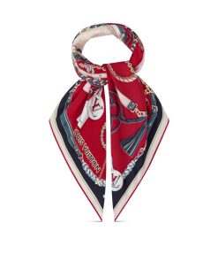 Donna Louis Vuitton Foulard In Seta E Bandeaux | Foulard Mix And Straps 90 Rouge