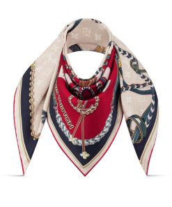 Donna Louis Vuitton Foulard In Seta E Bandeaux | Foulard Mix And Straps 90 Rouge