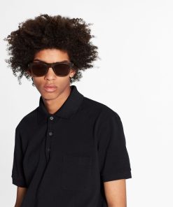 Uomo Louis Vuitton T-Shirt E Polo | Polo Con Taschino E Motivo Damier Noir