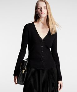 Donna Louis Vuitton Maglieria | Cardigan In Cachemire E Seta Noir