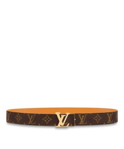 Donna Louis Vuitton Cinture | Cintura Lv Initiales 30 Mm Reversibile Safran