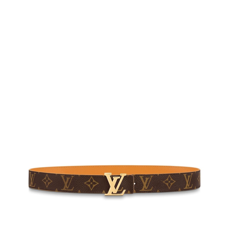 Donna Louis Vuitton Cinture | Cintura Lv Initiales 30 Mm Reversibile Safran