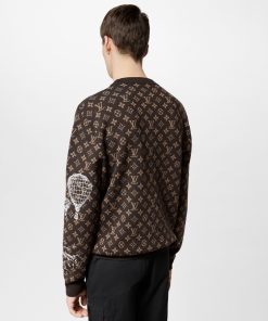 Uomo Louis Vuitton Maglieria E Felpe | Girocollo In Lana Con Motivo Monogram E Ricami