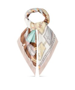 Donna Louis Vuitton Foulard In Seta E Bandeaux | Foulard Tag Me 90 Beige