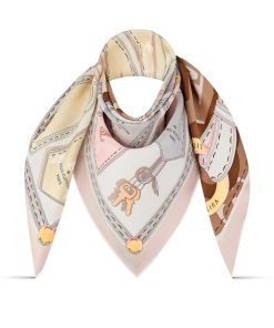 Donna Louis Vuitton Foulard In Seta E Bandeaux | Foulard Tag Me 90 Beige