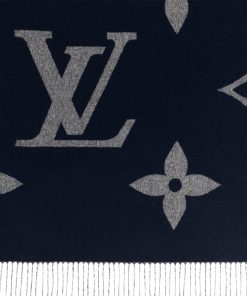 Uomo Louis Vuitton Sciarpe | Sciarpa Mng Giant Blu Marine