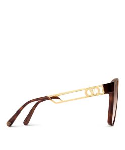 Donna Louis Vuitton Occhiali Da Sole | Occhiali Da Sole Lv Link Light Classic Square Light Tortoise