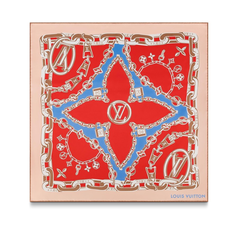 Donna Louis Vuitton Foulard In Seta E Bandeaux | Foulard Bejewelled 70 Poppy