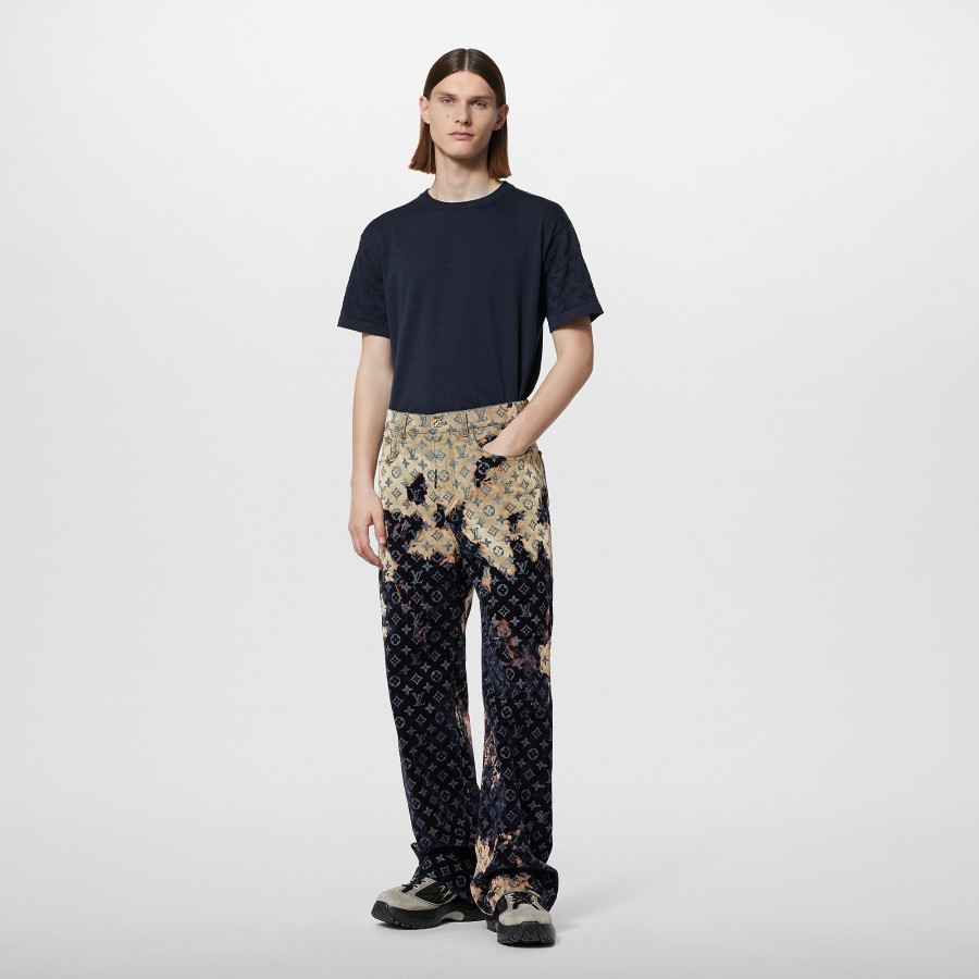 Uomo Louis Vuitton Pantaloni | Pantaloni In Denim Con Motivo Monogram