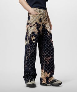 Uomo Louis Vuitton Pantaloni | Pantaloni In Denim Con Motivo Monogram