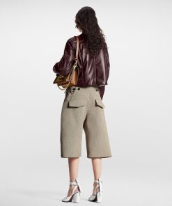 Donna Louis Vuitton Pantaloni | Bermuda Con Motivo Effetto Chevron E Zip