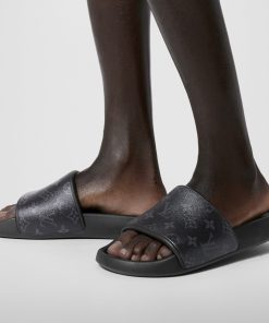 Uomo Louis Vuitton Sandali | Mule Waterfront Monogram Eclipse