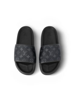 Uomo Louis Vuitton Sandali | Mule Waterfront Monogram Eclipse