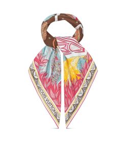 Donna Louis Vuitton Foulard In Seta E Bandeaux | Foulard Lv Secret Garden 90 Marrone