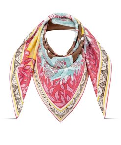 Donna Louis Vuitton Foulard In Seta E Bandeaux | Foulard Lv Secret Garden 90 Marrone