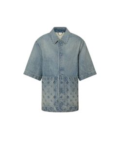 Uomo Louis Vuitton Camicie | Camicia A Maniche Corte In Denim In Stile Workwear