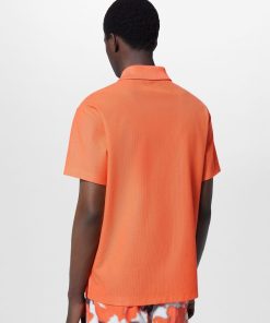 Uomo Louis Vuitton T-Shirt E Polo | Polo In Cotone Con Firma Ricamata Peach