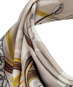 Donna Louis Vuitton Foulard In Seta E Bandeaux | Foulard Ultimate Monogram 90 Beige Chiaro