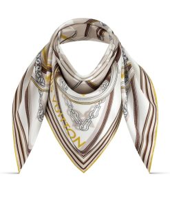 Donna Louis Vuitton Foulard In Seta E Bandeaux | Foulard Ultimate Monogram 90 Beige Chiaro