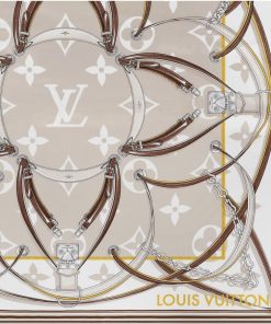 Donna Louis Vuitton Foulard In Seta E Bandeaux | Foulard Ultimate Monogram 90 Beige Chiaro