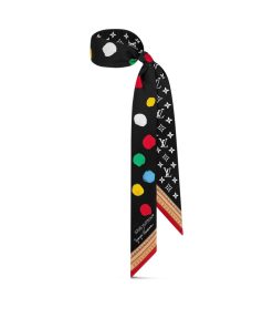 Donna Louis Vuitton Foulard In Seta E Bandeaux | Lv X Yk Bandeau Painted Dots Monogram Bb Noir