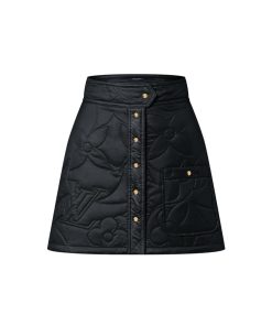 Donna Louis Vuitton Gonne E Shorts | Minigonna Con Fiori Monogram Trapuntati Noir