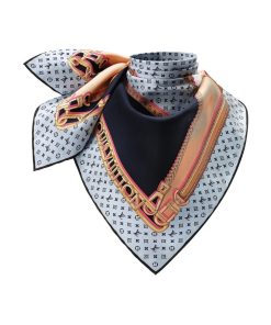 Donna Louis Vuitton Foulard In Seta E Bandeaux | Foulard My Lv Chain 90 Encre