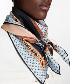 Donna Louis Vuitton Foulard In Seta E Bandeaux | Foulard My Lv Chain 90 Encre