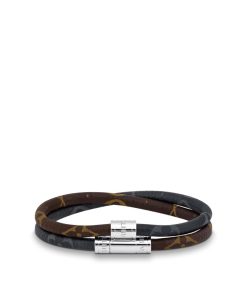 Uomo Louis Vuitton Bracciali | Bracciale Keep It Double Leather Marrone