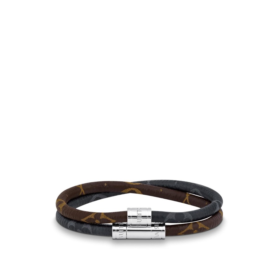 Uomo Louis Vuitton Bracciali | Bracciale Keep It Double Leather Marrone