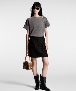 Donna Louis Vuitton Gonne E Shorts | Gonna In Tweed Con Tasche