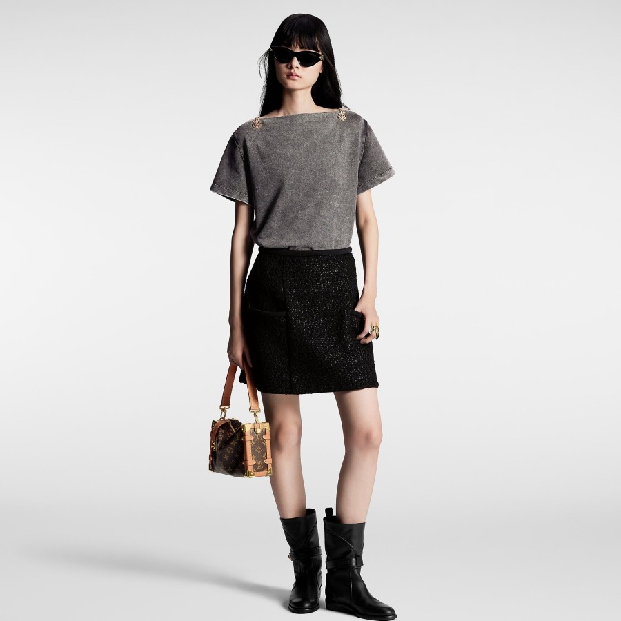 Donna Louis Vuitton Gonne E Shorts | Gonna In Tweed Con Tasche