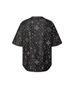 Uomo Louis Vuitton Camicie | Camicia Da Baseball In Denim Con Motivo Monogram