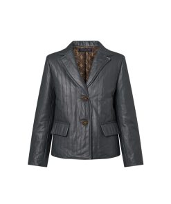 Donna Louis Vuitton Cappotti E Giacche | Blazer Boxy In Pelle Con Motivo Gessato