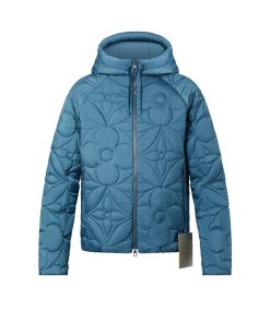 Uomo Louis Vuitton Capispalla E Cappotti | Giacca Con Fiori Monogram Trapuntati E Cappuccio Lvse Blu