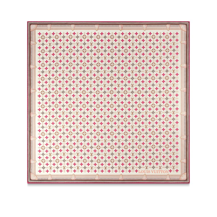 Donna Louis Vuitton Foulard In Seta E Bandeaux | Foulard Monogram Petal 90 Marrone