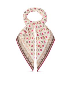 Donna Louis Vuitton Foulard In Seta E Bandeaux | Foulard Monogram Petal 90 Marrone