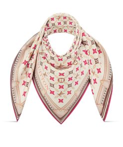 Donna Louis Vuitton Foulard In Seta E Bandeaux | Foulard Monogram Petal 90 Marrone