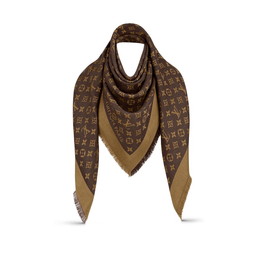 Donna Louis Vuitton Scialli E Stole | Scialle Monogram Denim Marrone