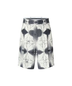 Uomo Louis Vuitton Pantaloni | Shorts Con Taglio Sartoriale E Motivo Monogram Shibori